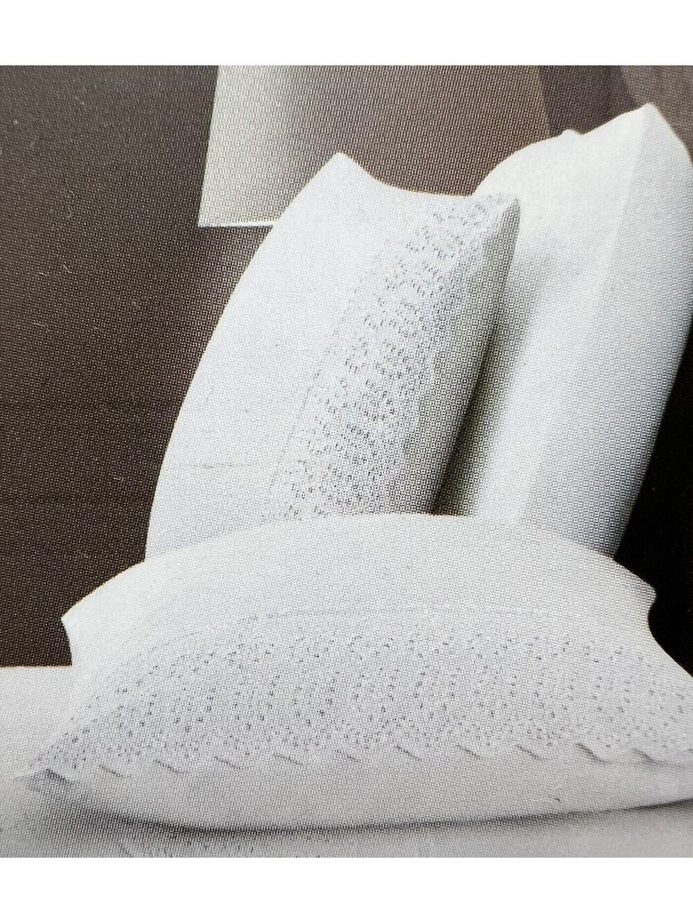 Rachel Ashwell Embroidered Eyelet Hem Standard PILLOWCASES White 100% Cotton NIP